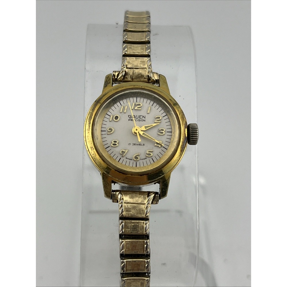 Vintage‎ Gruen Precision Watch Women 22mm 17 Jewels Swiss Made Manual Wind